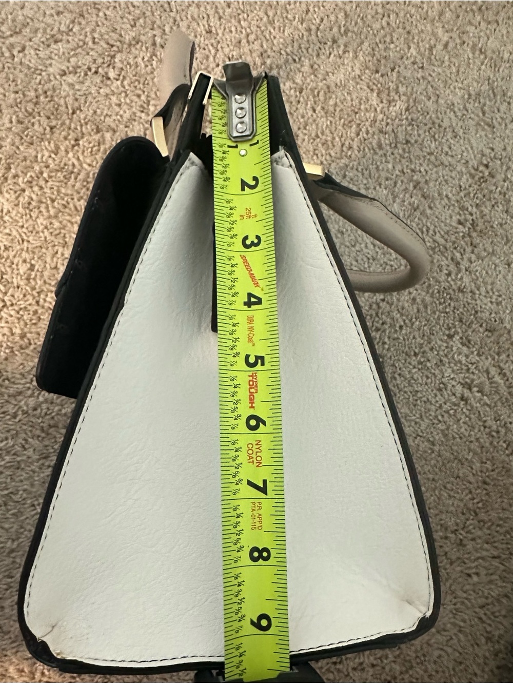ALDO Black, White & Taupe Colorblock Top-Handle Satchel - Picture 5 of 5